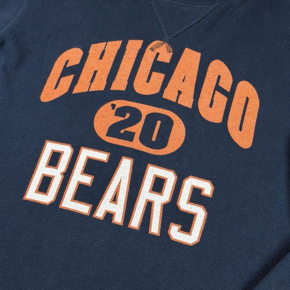 Tailgate Women's Chicago Bears Crop Sweatshirt Navy Blue Small Pullover Raw Hem - Picture 3 of 13
